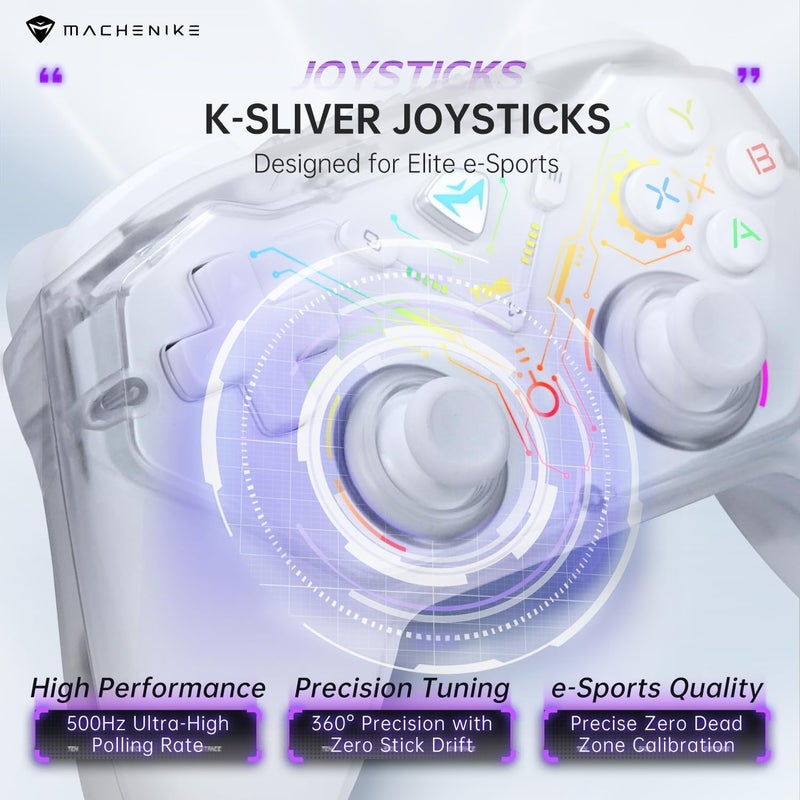 MACHENIKE G3S Wireless Gaming Controller for Windows PC,Switch,Android,LED Backlight Dual Vibration Motors, Dual Connection Modes,Plug and Play PC Controller [video game] - Image 3